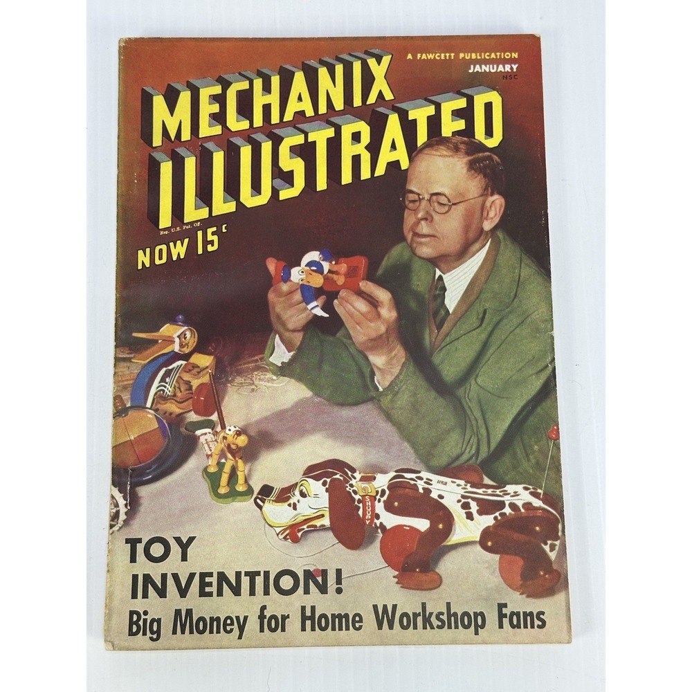 Vintage January 1939 Mechanix Illustrated Magazine Vol 21 #3 Fawcett Paperback